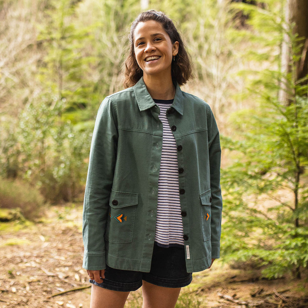 Passenger Pine Organic Cotton Jacket Dark Ivy