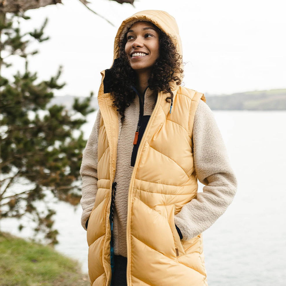 Passenger Depoe Recycled Insulated Gilet Ochre Yellow