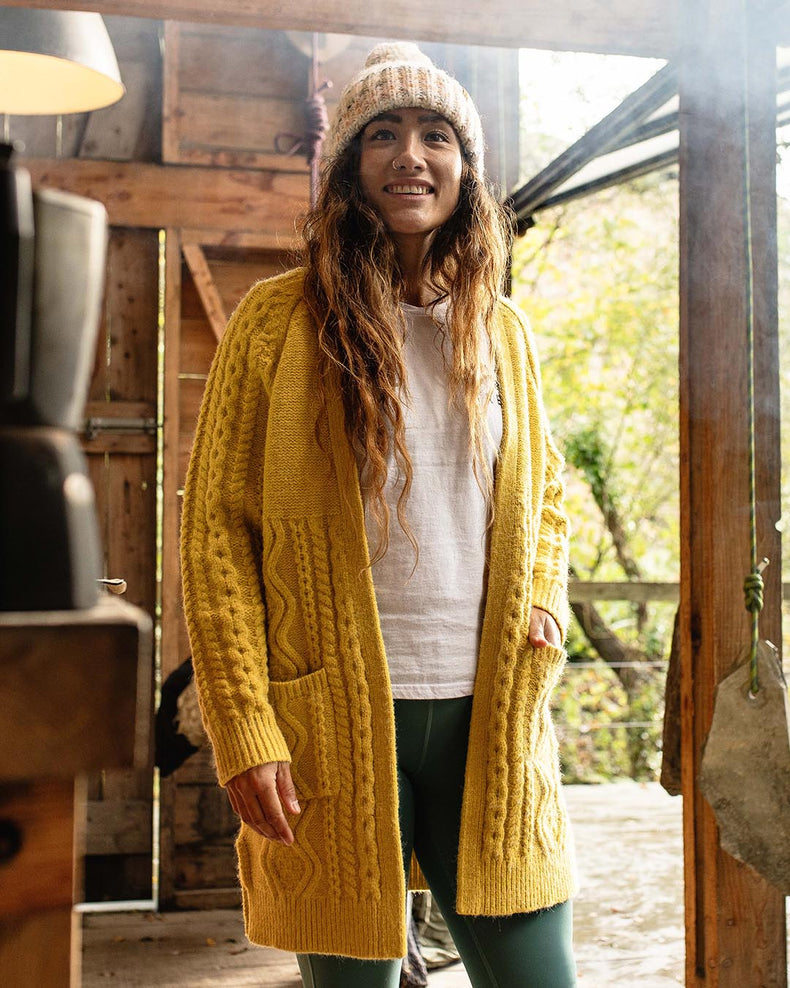 Passenger Seaboard Knitted Cardigan Amber Gold
