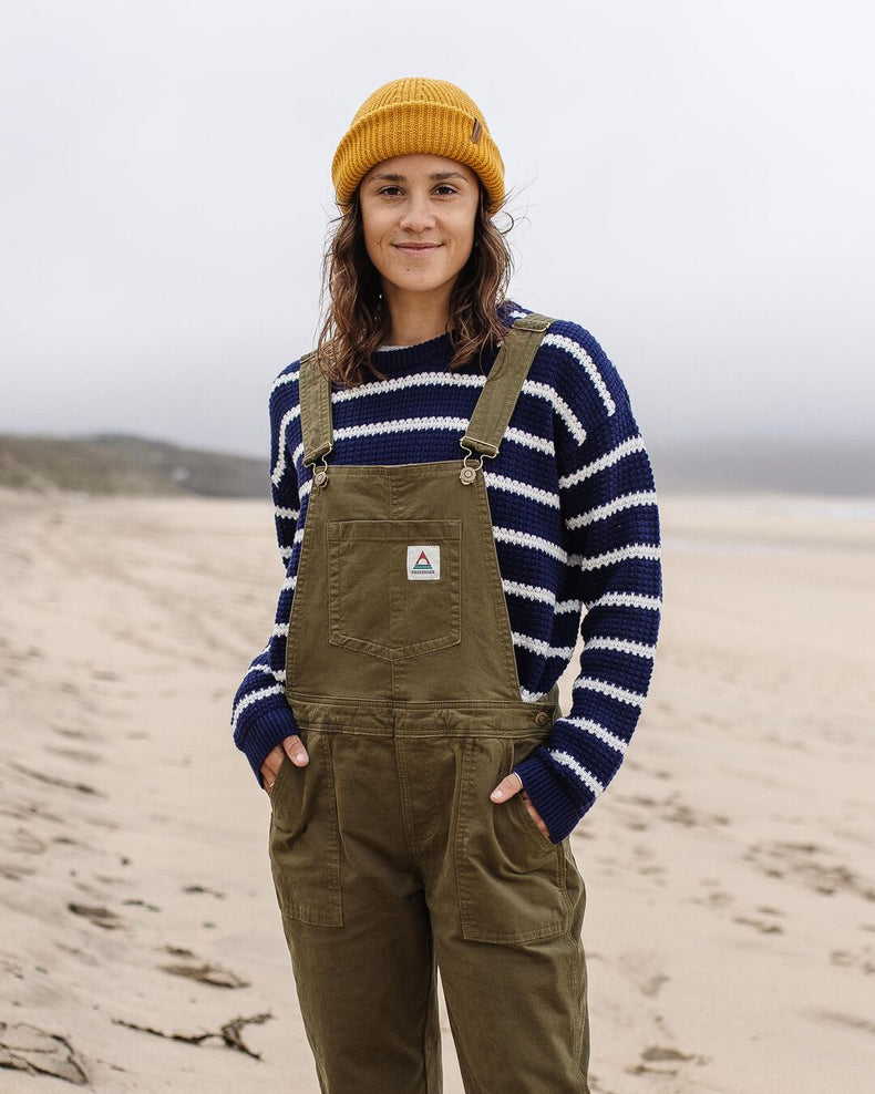 Passenger Lakewood Organic Cotton Knitted Jumper Navy Stripe
