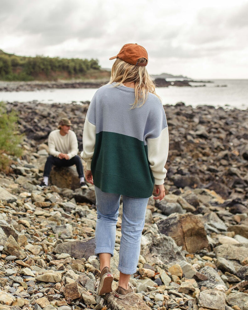 Passenger Gondwana Oversized Knitted Jumper Blue Fog