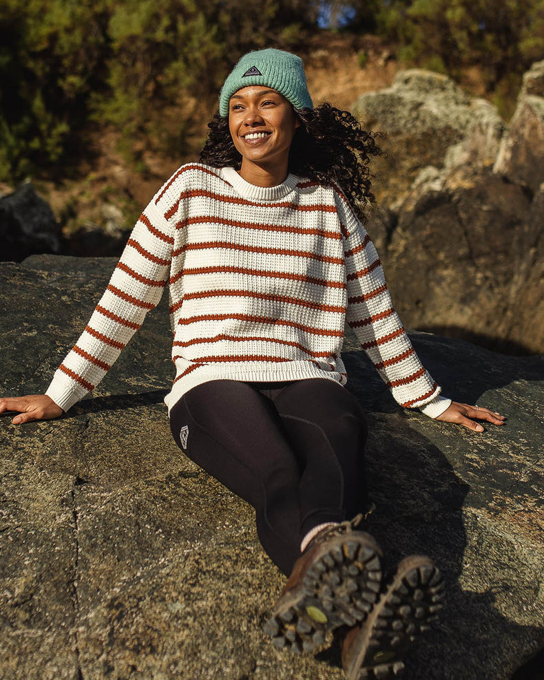 Passenger Lakewood Organic Cotton Knitted Jumper Glazed Ginger Stripe