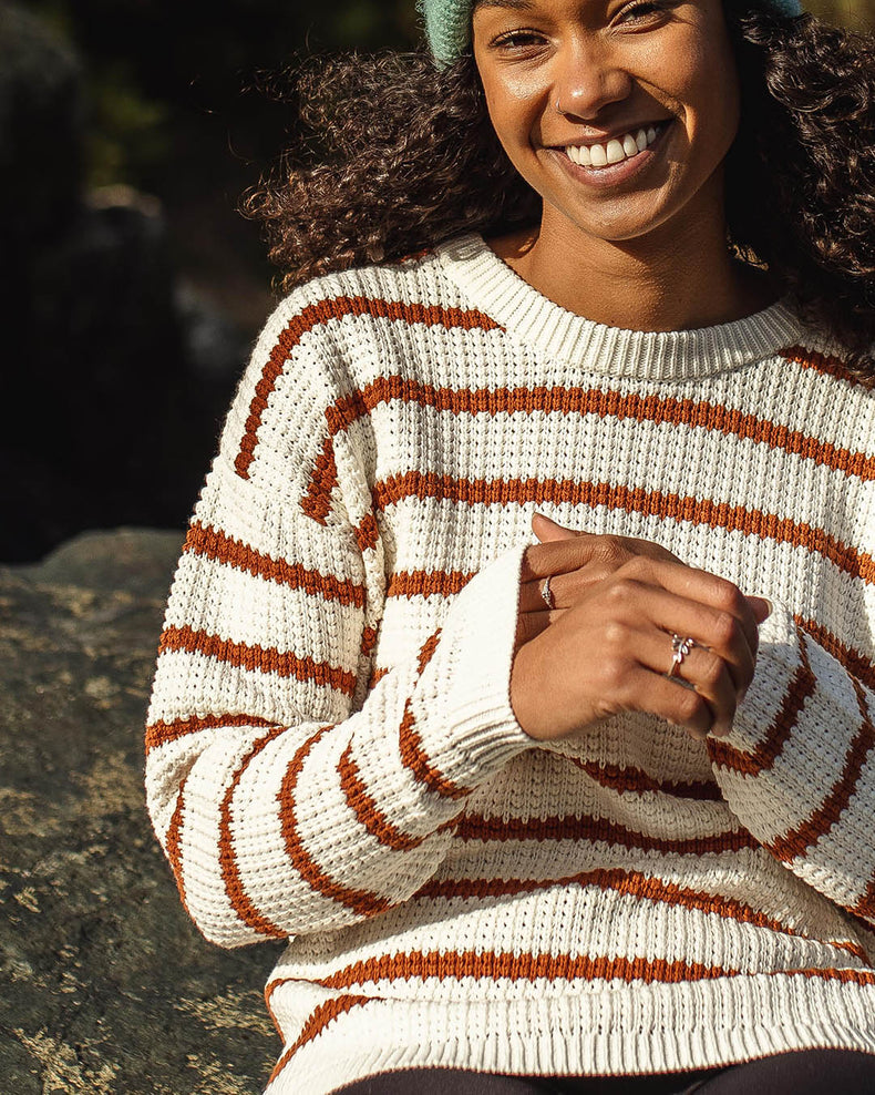 Passenger Lakewood Organic Cotton Knitted Jumper Glazed Ginger Stripe