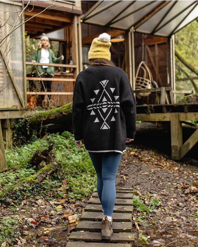 Passenger West Coast Recycled Knit Cardigan Black