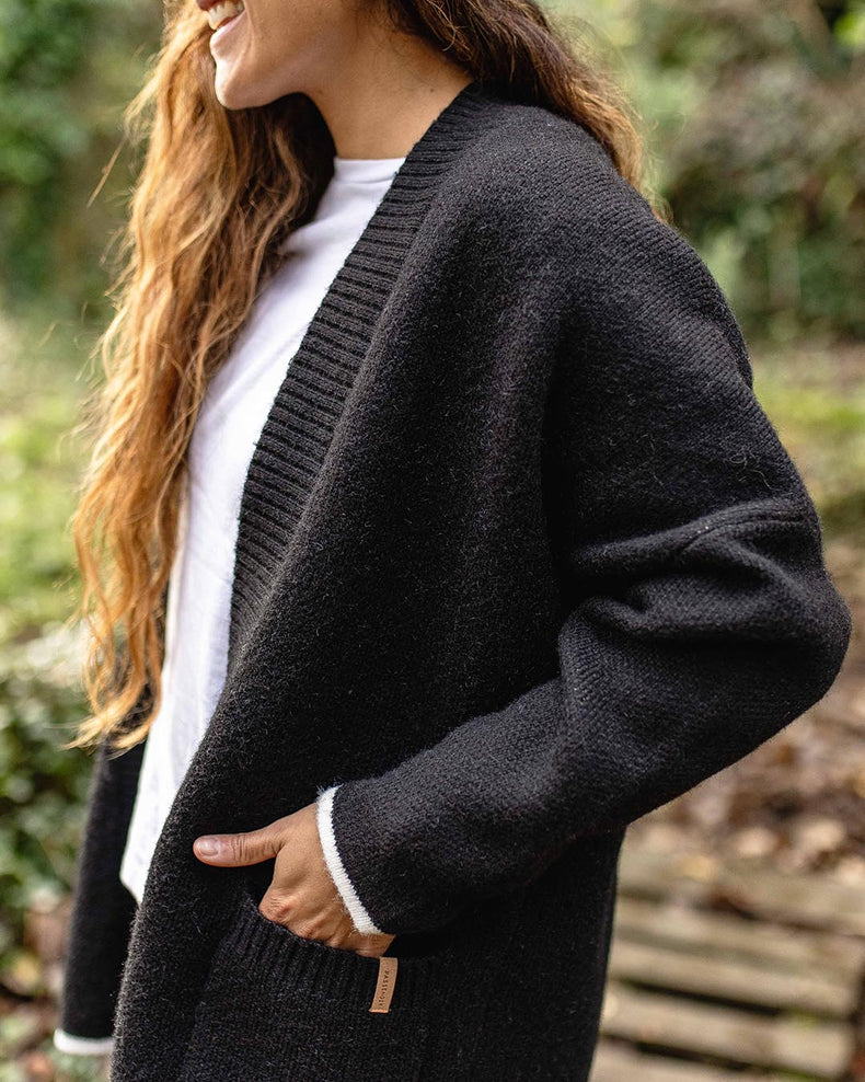 Passenger West Coast Recycled Knit Cardigan Black