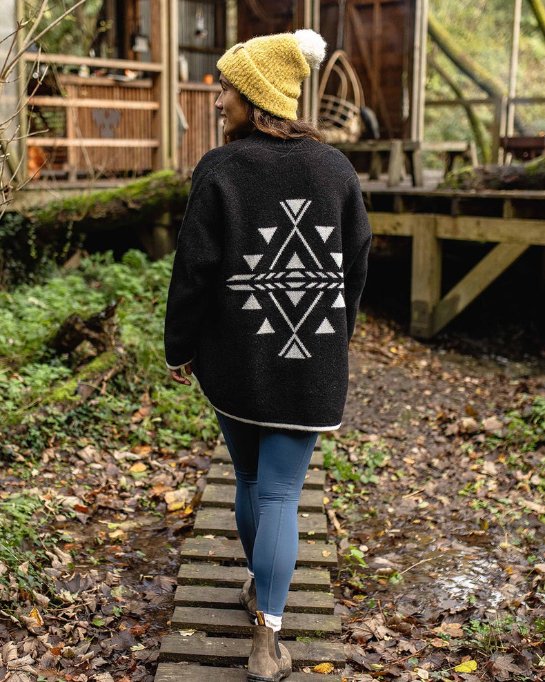 Passenger West Coast Recycled Knit Cardigan Black