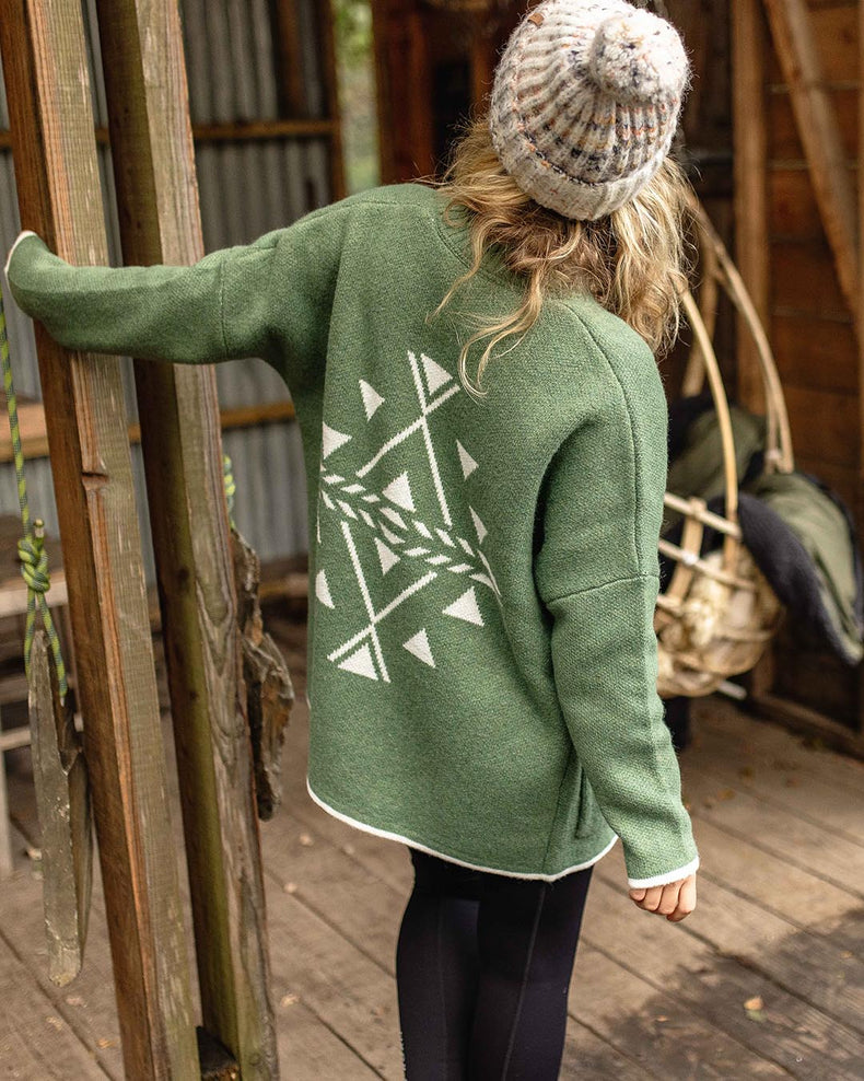 Passenger West Coast Recycled Knit Cardigan Khaki