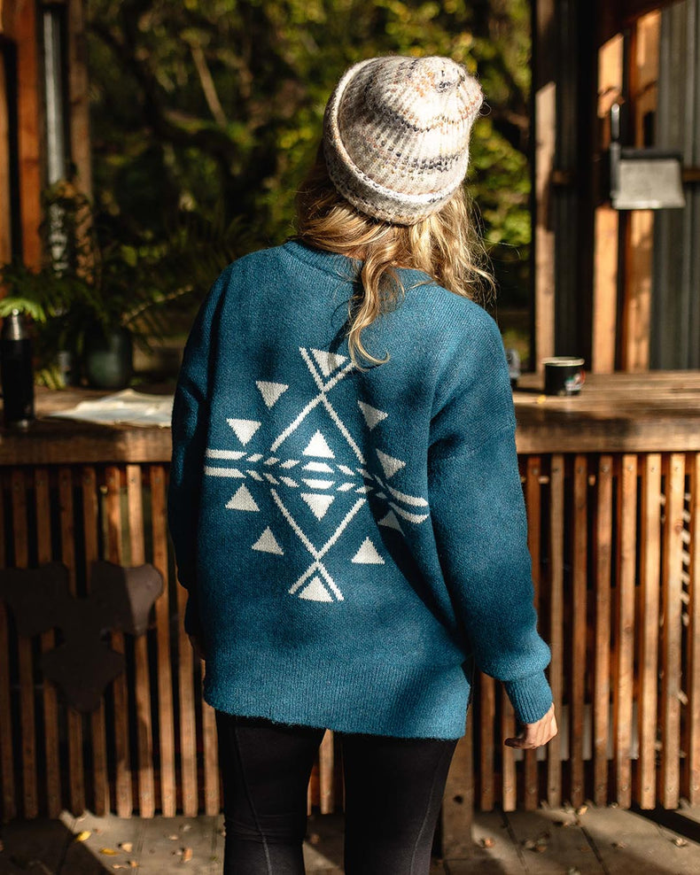 Passenger West Coast Recycled Knitted Jumper Blue Coral