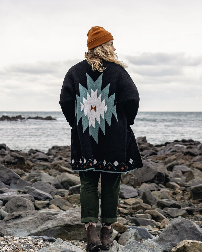 Passenger South Coast Recycled Knit Cardigan Black