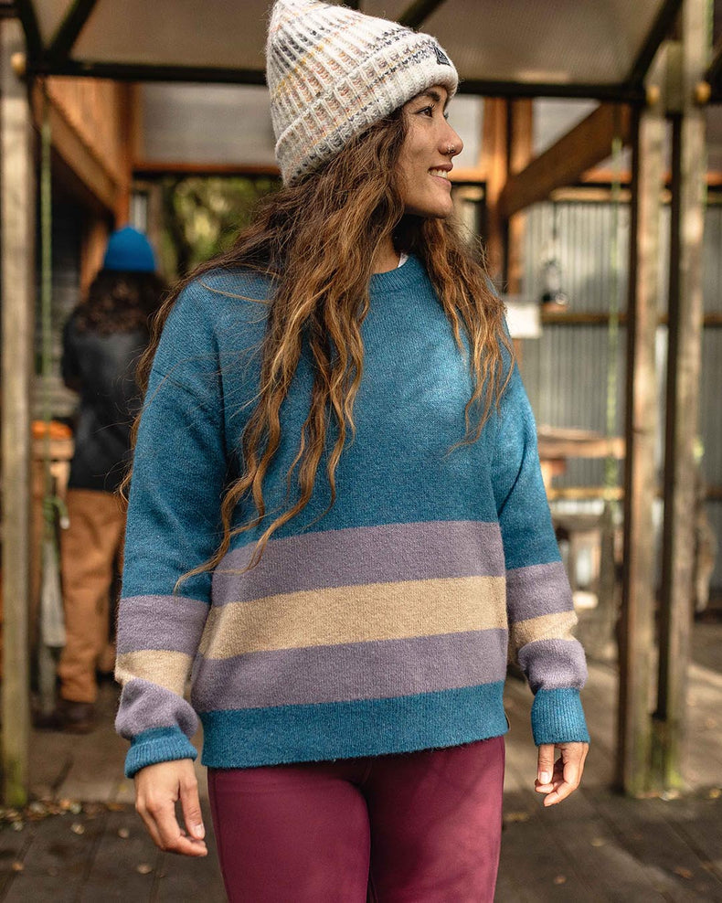 Passenger Bay Recycled Knitted Jumper Blue Coral