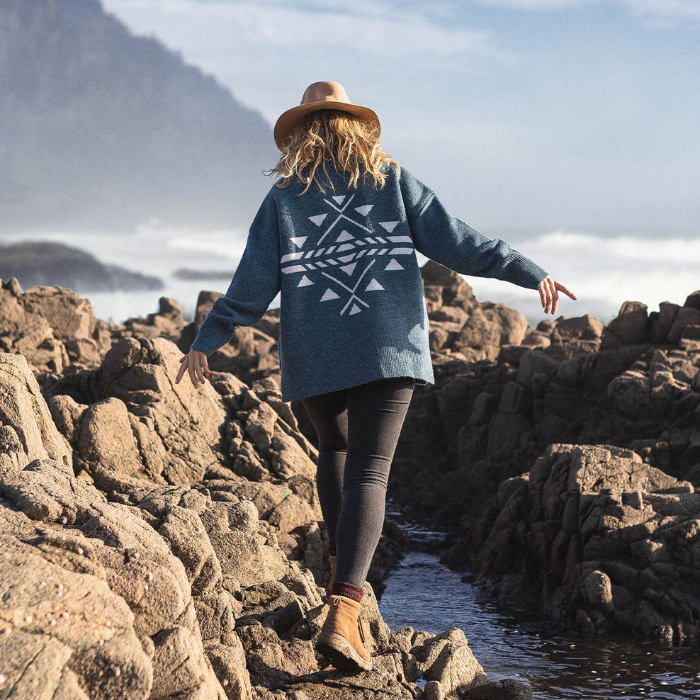 Passenger West Coast Knitted Jumper Blue Coral