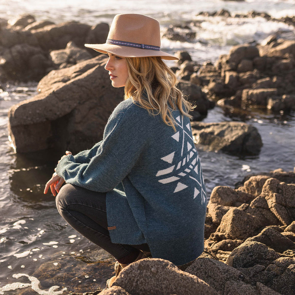 Passenger West Coast Knitted Jumper Blue Coral