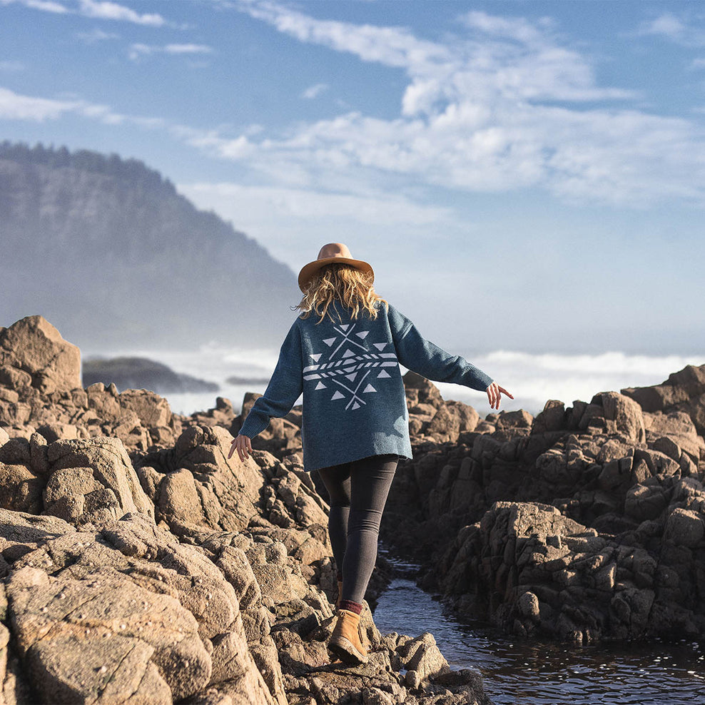 Passenger West Coast Knitted Jumper Blue Coral