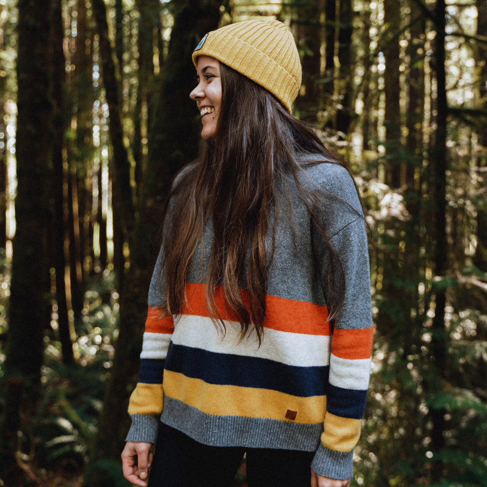 Passenger Bay Knitted Jumper Charcoal Stripe