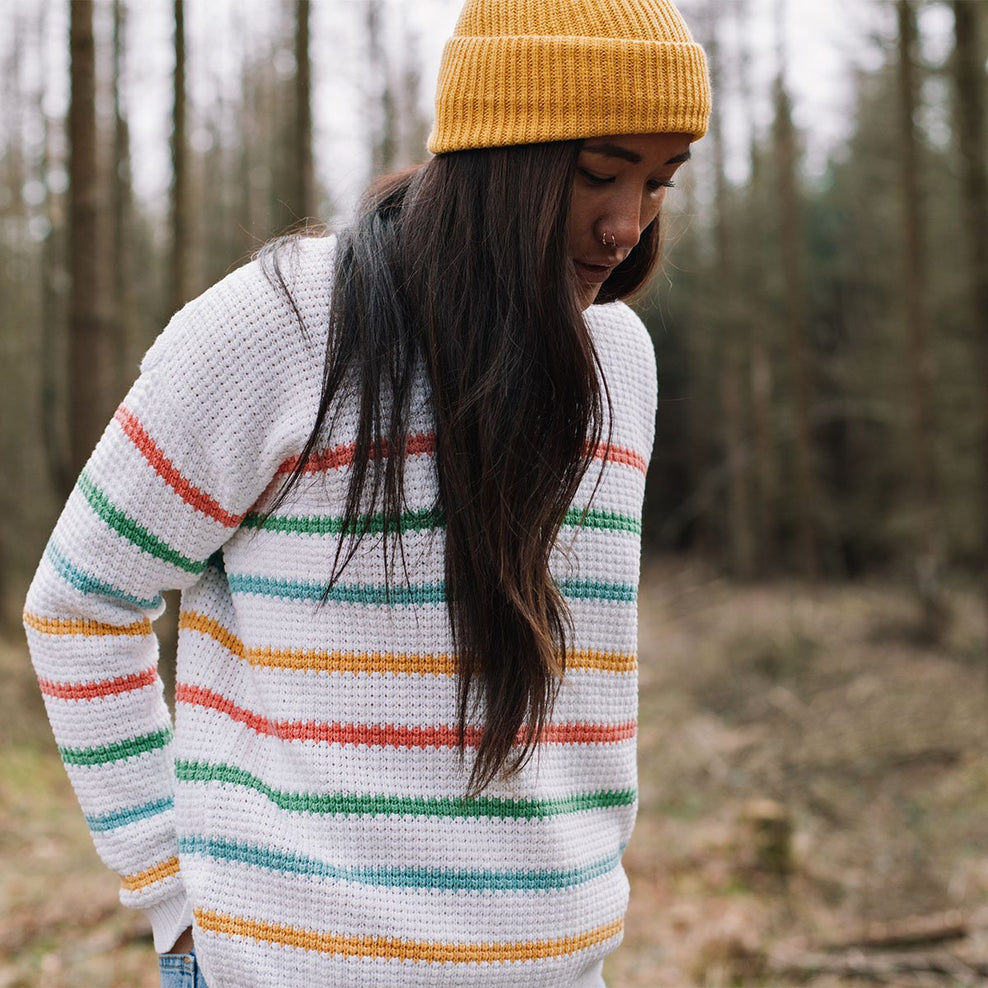 Passenger Lakewood Knitted Jumper White Stripe