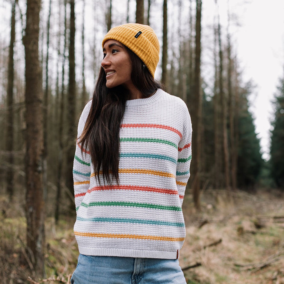 Passenger Lakewood Knitted Jumper White Stripe