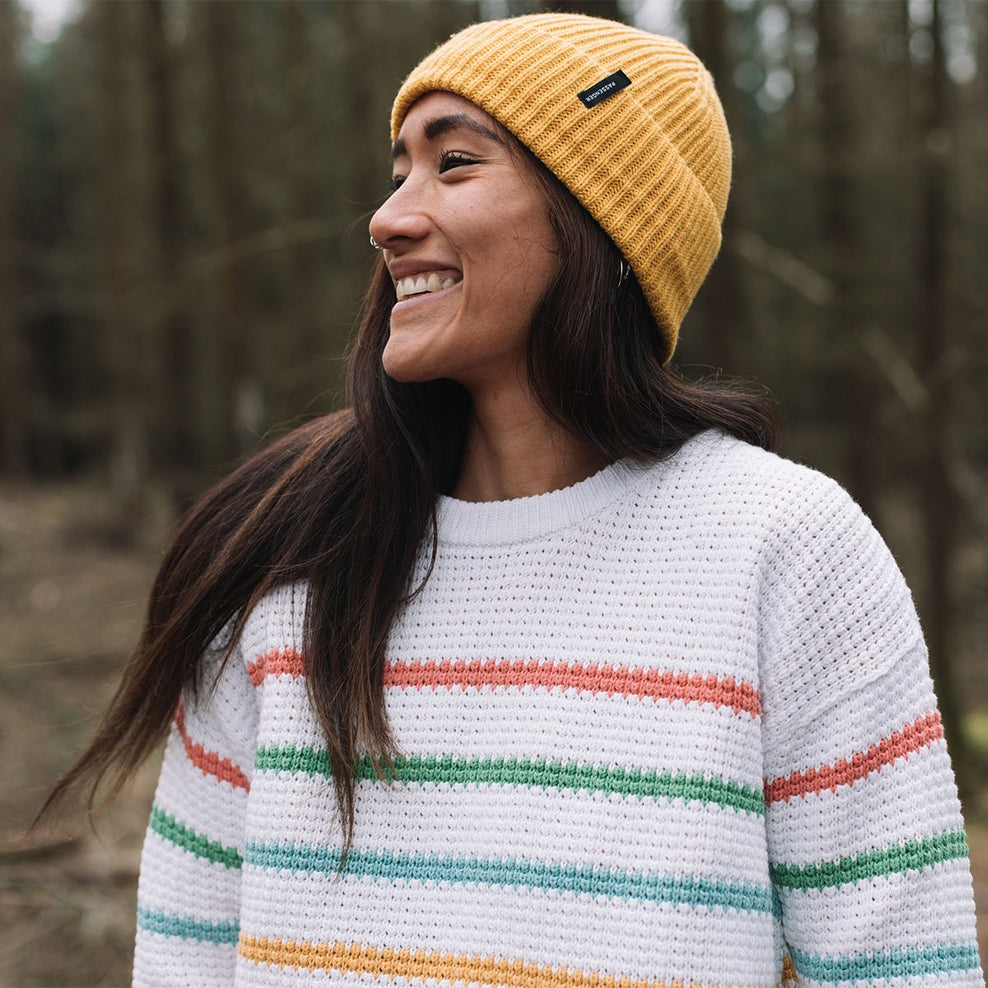 Passenger Lakewood Knitted Jumper White Stripe