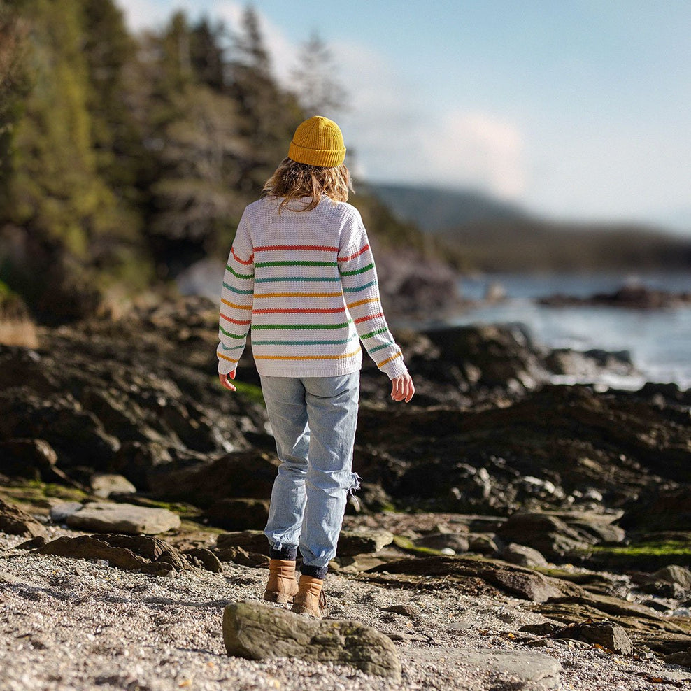 Passenger Lakewood Knitted Jumper White Stripe