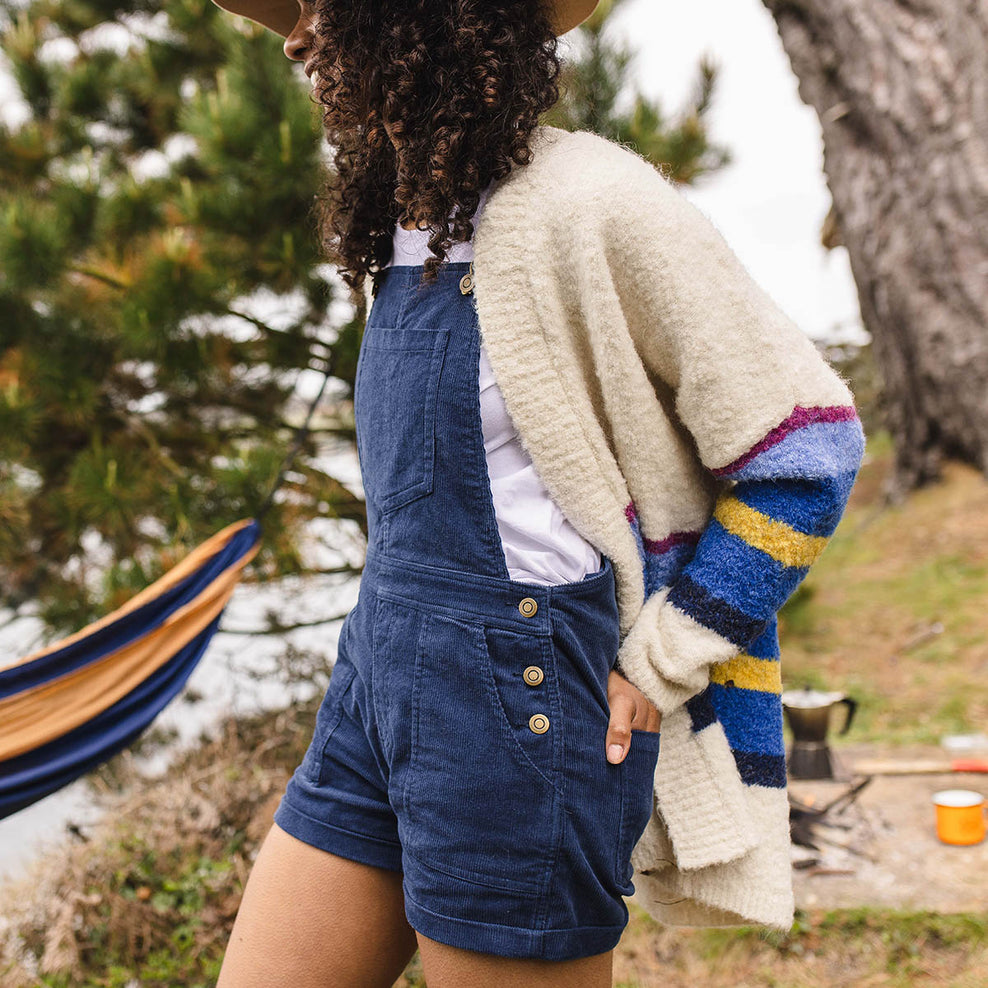 Passenger Riverglen Cardigan Soft Cobalt Mix Up Stripe