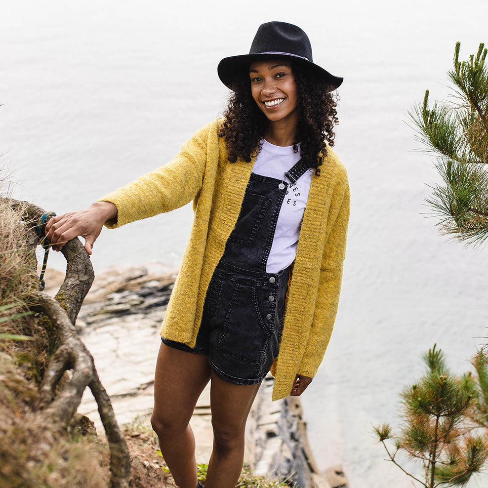 Passenger Riverglen Cardigan Ochre Yellow