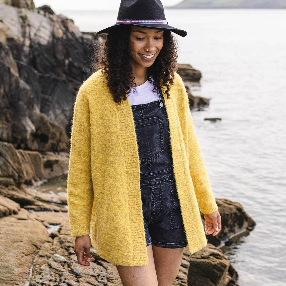 Passenger Riverglen Cardigan Ochre Yellow