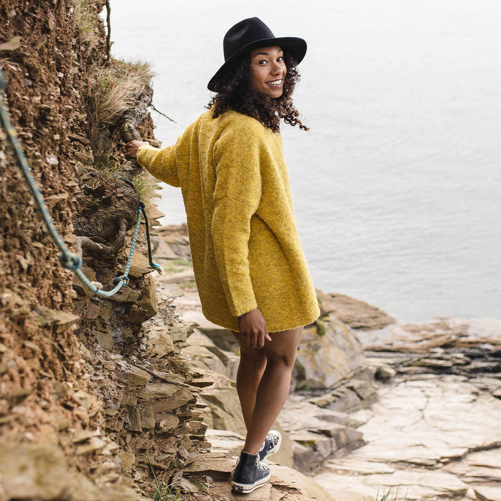 Passenger Riverglen Cardigan Ochre Yellow