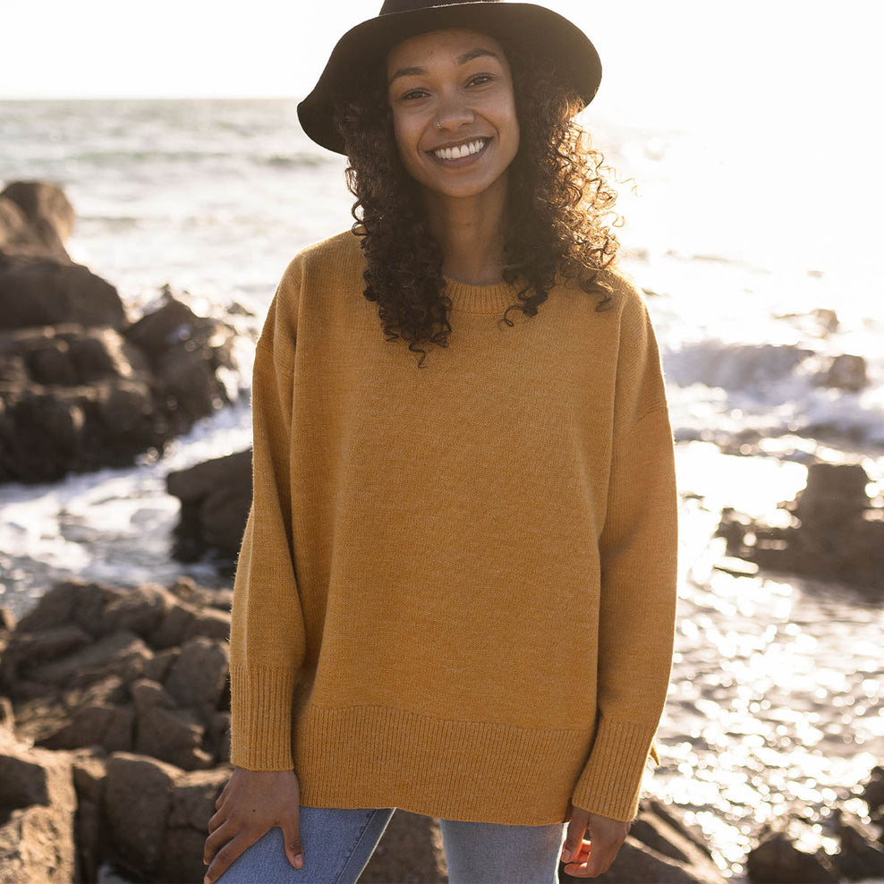 Passenger West Coast Knitted Jumper Ochre Yellow