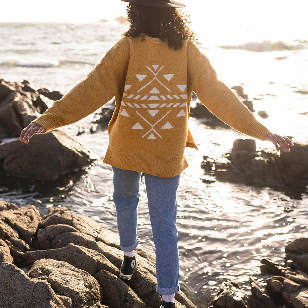 Passenger West Coast Knitted Jumper Ochre Yellow