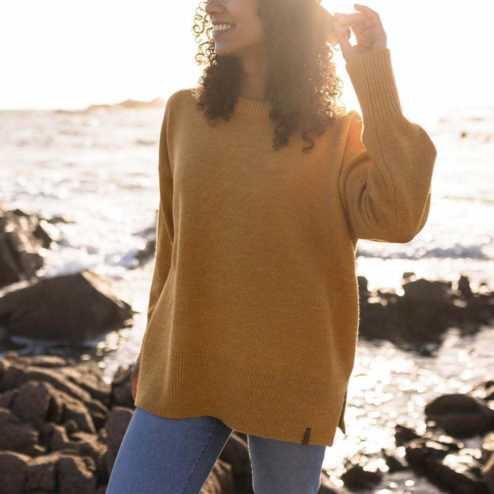 Passenger West Coast Knitted Jumper Ochre Yellow