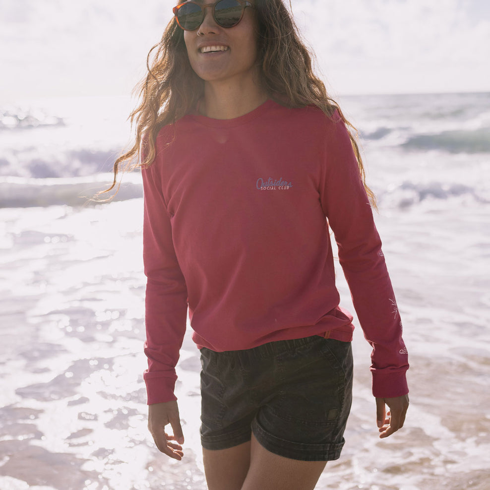 Passenger Dawn Recycled Cotton Ls T-Shirt Earth Red