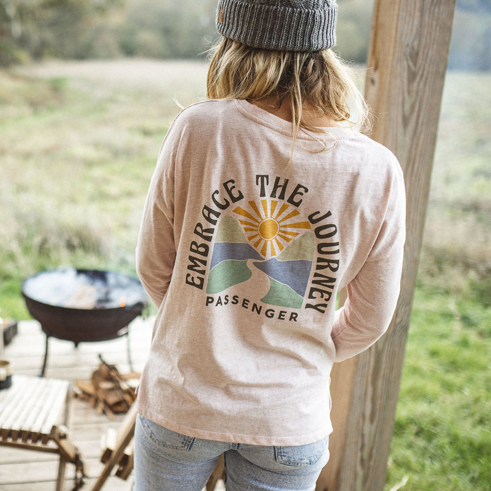 Passenger Embrace Recycled Ls T-Shirt Peachy Pink Marl