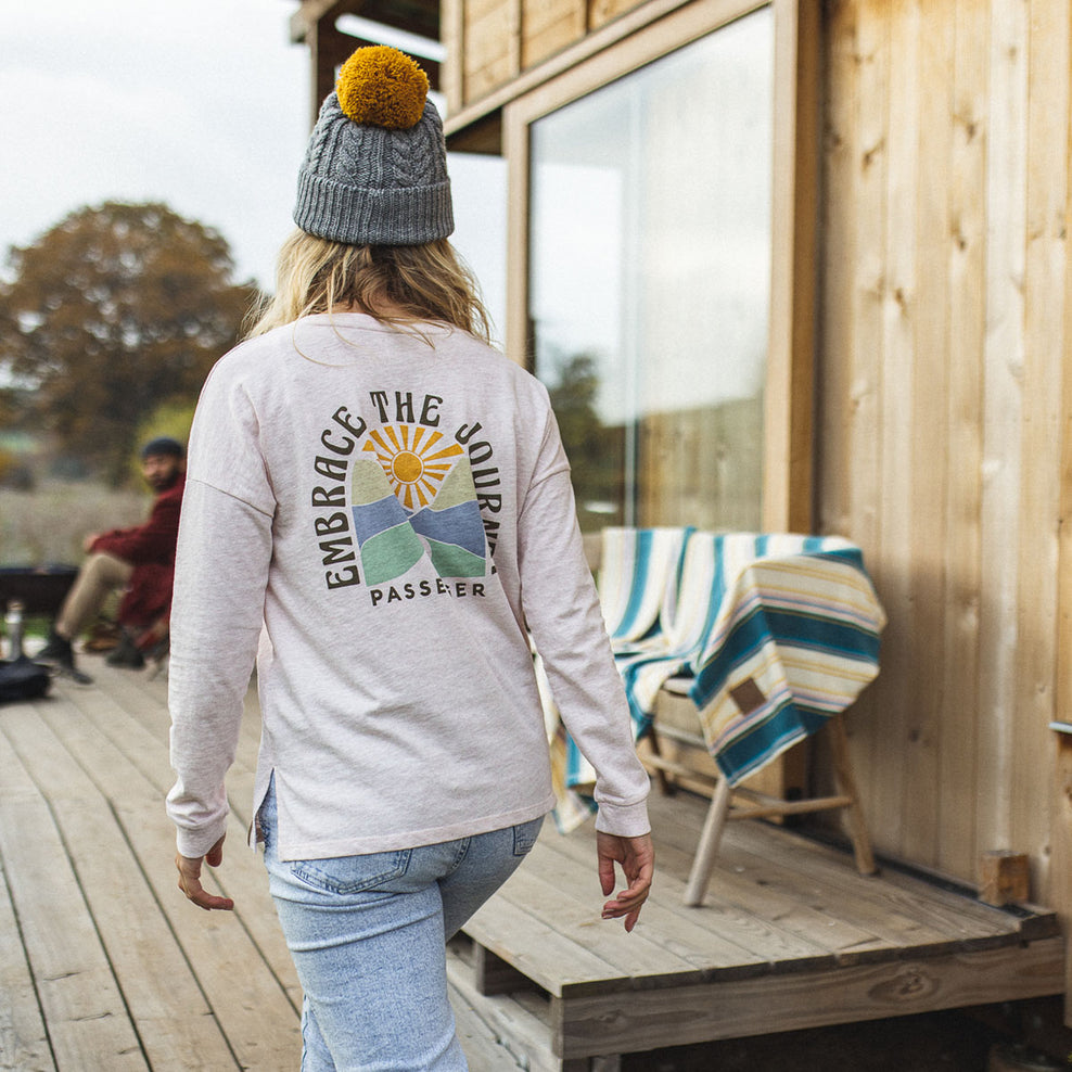 Passenger Embrace Recycled Ls T-Shirt Peachy Pink Marl