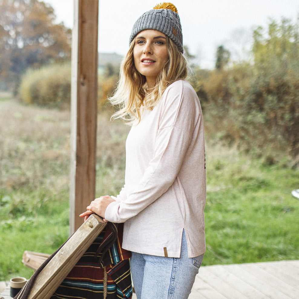 Passenger Embrace Recycled Ls T-Shirt Peachy Pink Marl