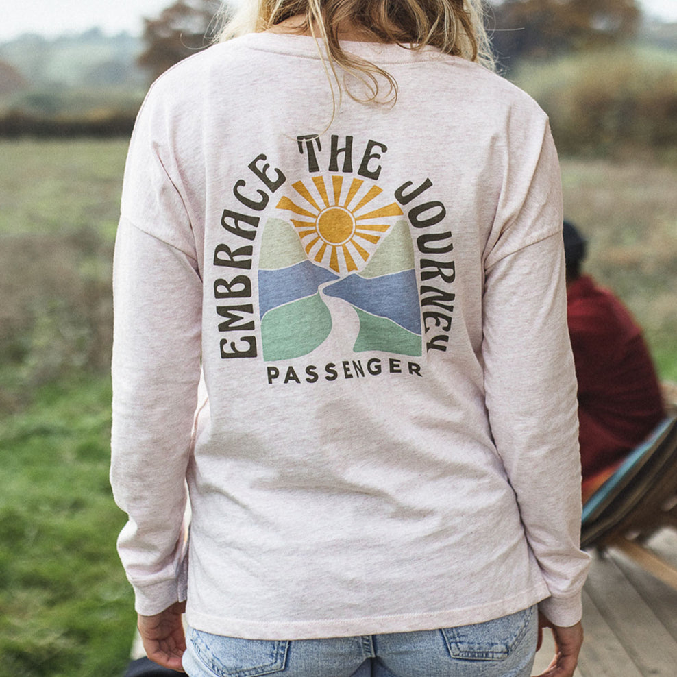 Passenger Embrace Recycled Ls T-Shirt Peachy Pink Marl