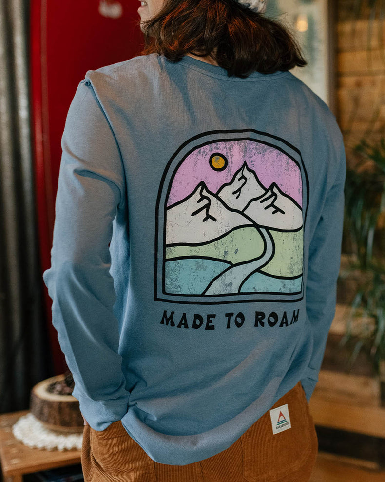 Passenger Friday Collective Recycled Cotton Ls T-Shirt Washed Blue