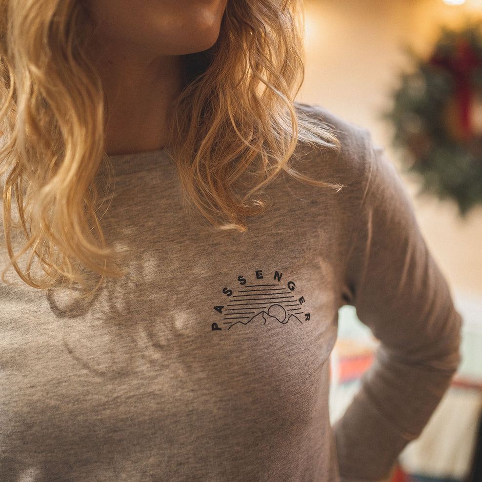 Passenger Mist Recycled Ls T-Shirt Grey Marl