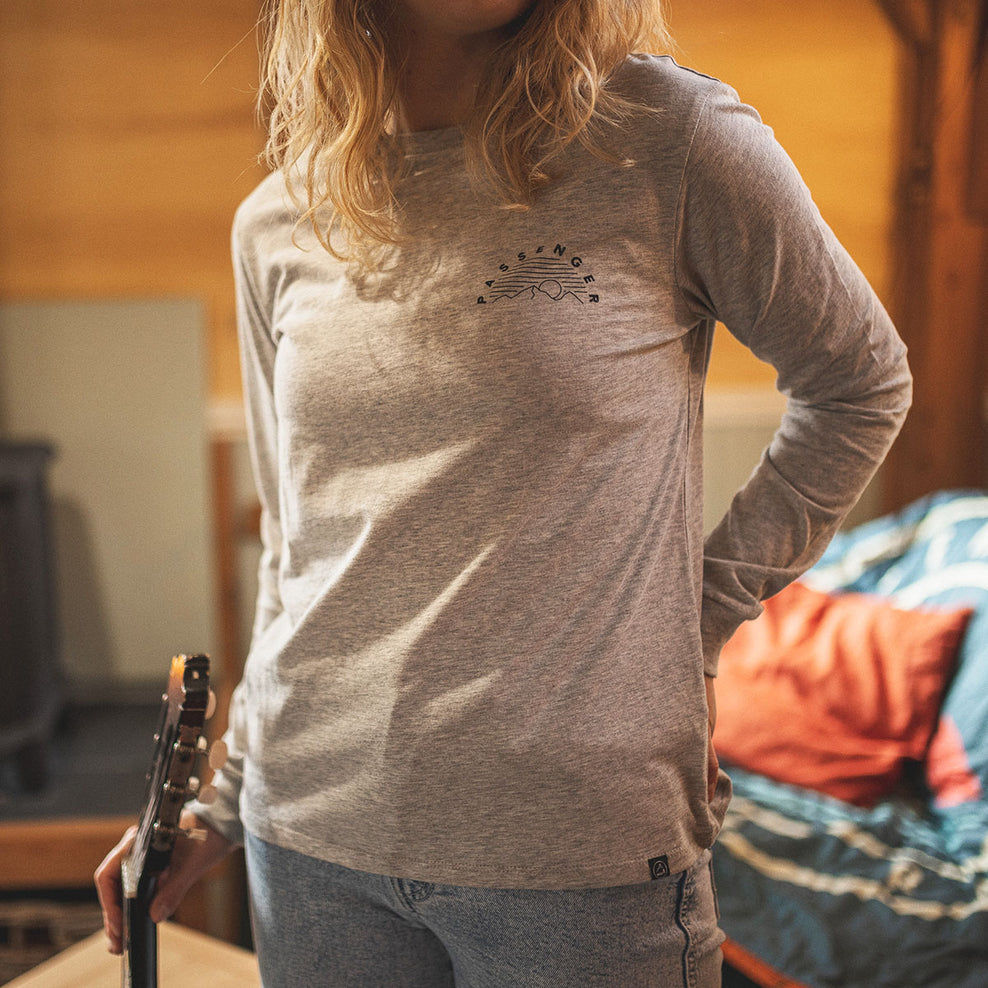Passenger Mist Recycled Ls T-Shirt Grey Marl