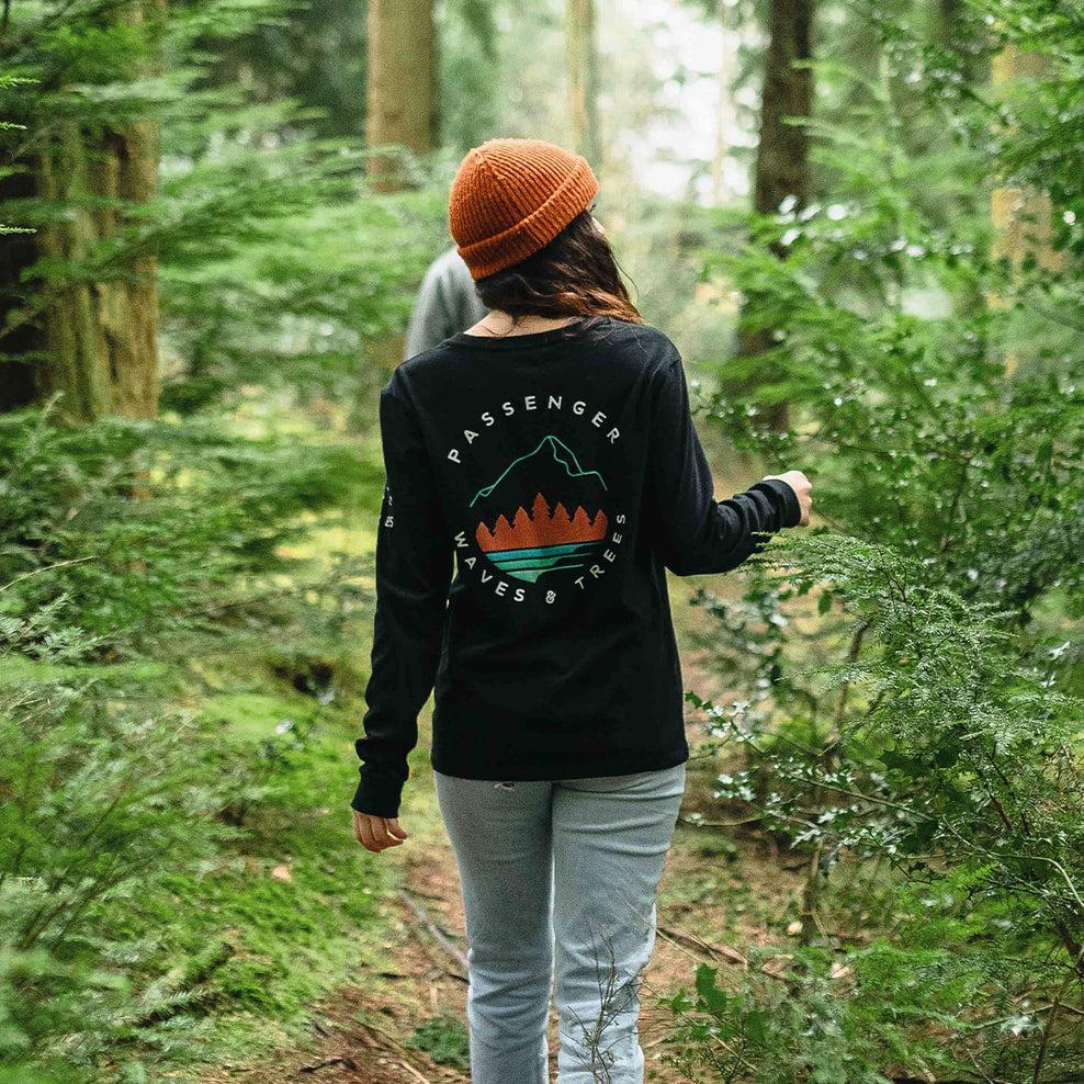 Passenger Big Leaf Recycled Ls T-Shirt Black