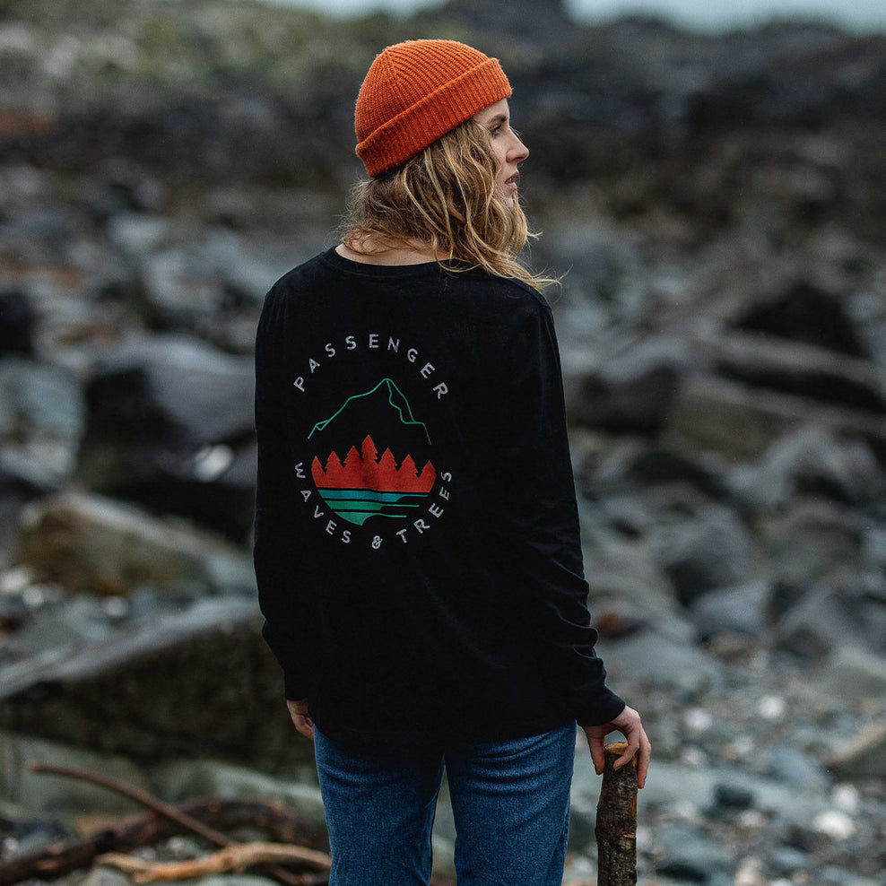 Passenger Big Leaf Recycled Ls T-Shirt Black