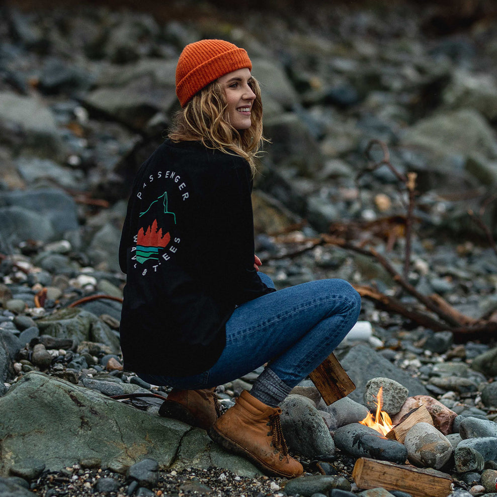 Passenger Big Leaf Recycled Ls T-Shirt Black