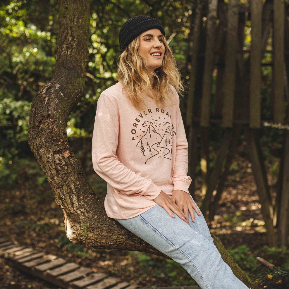 Passenger Forever Roaming Hemp Ls T-Shirt Peachy Pink