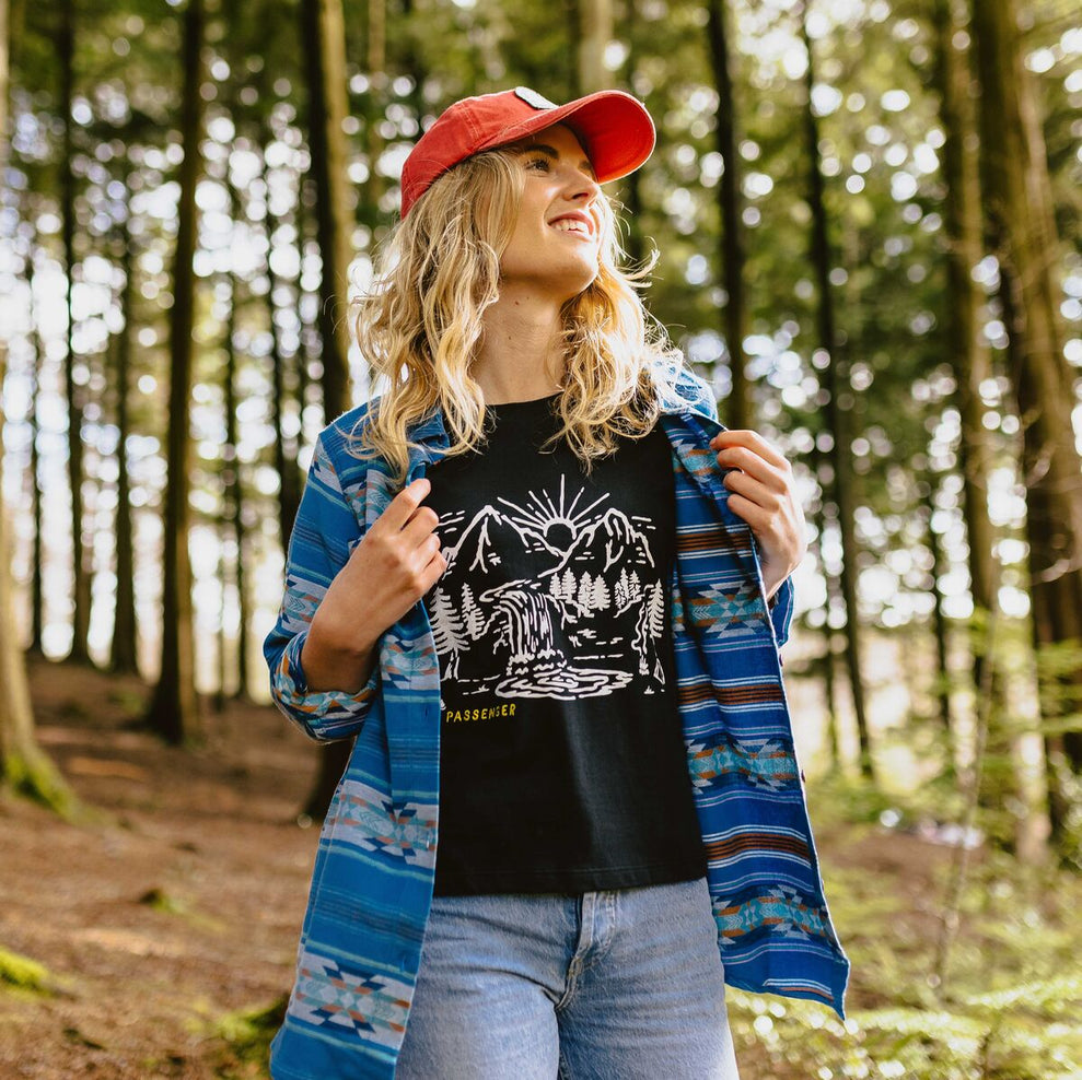 Passenger Heron Jacquard Organic Shirt Soft Cobalt Pattern