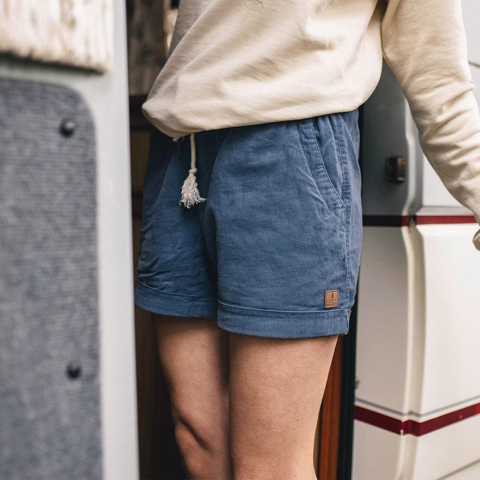 Passenger Santosa Recycled Cord Shorts Blue Glass