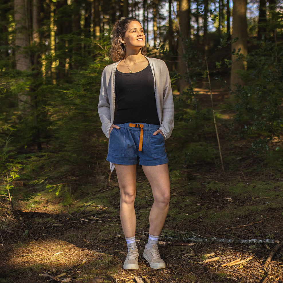 Passenger Del Sur Recycled Cord Shorts Stone Blue