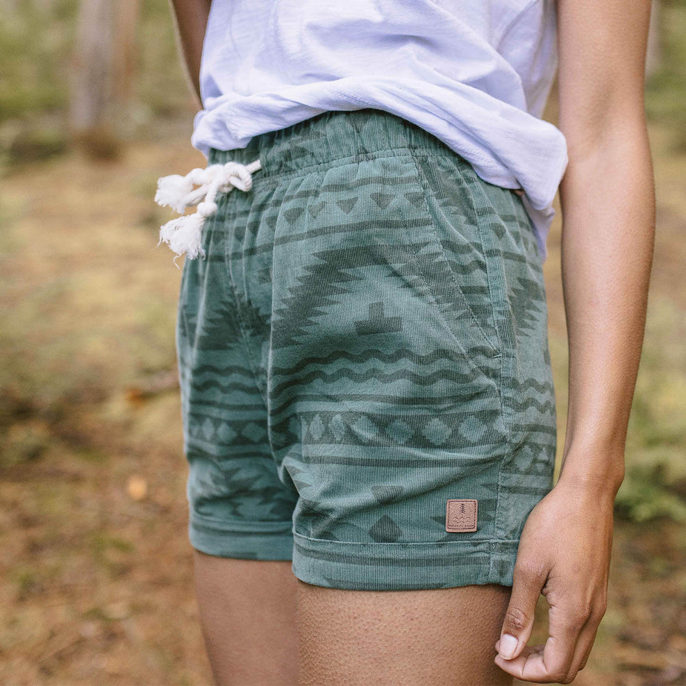 Passenger Santosa Recycled Cord Shorts Dark Ivy Adrift