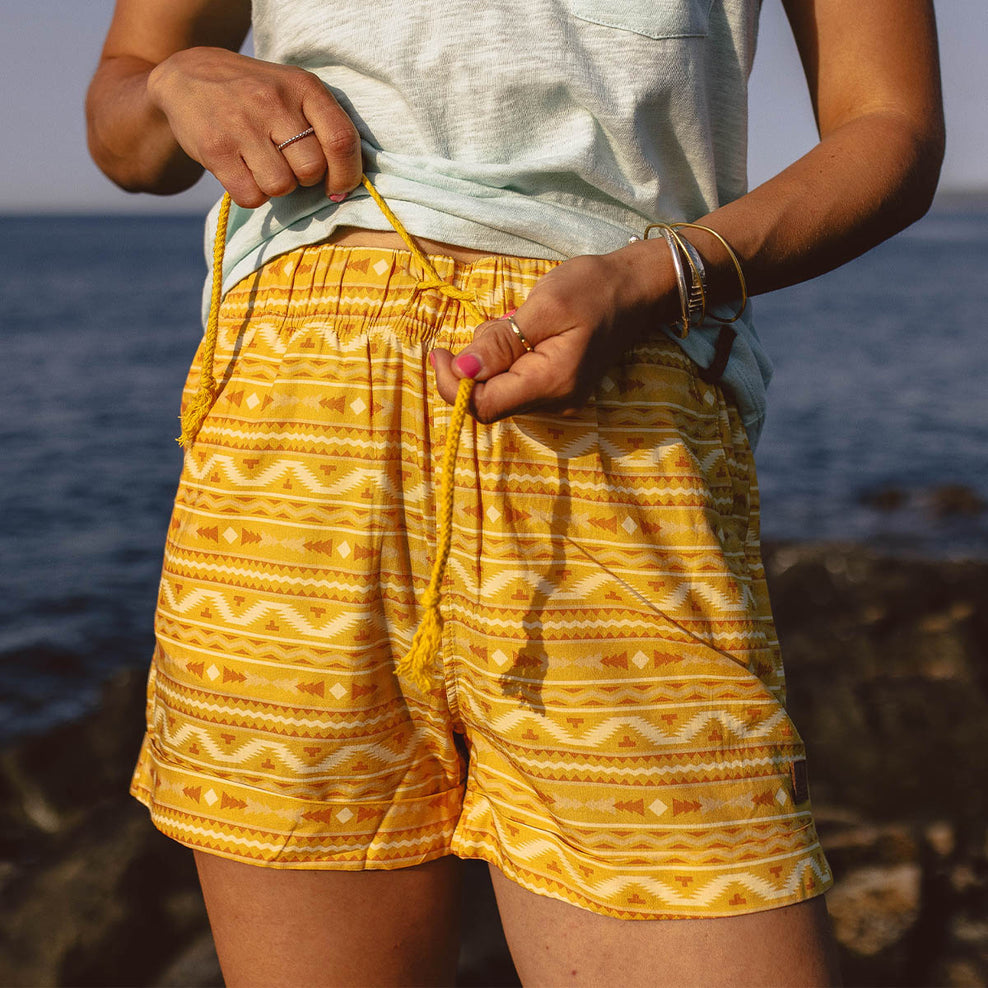 Passenger Santosa Organic Cotton Shorts Ochre Yellow Sol