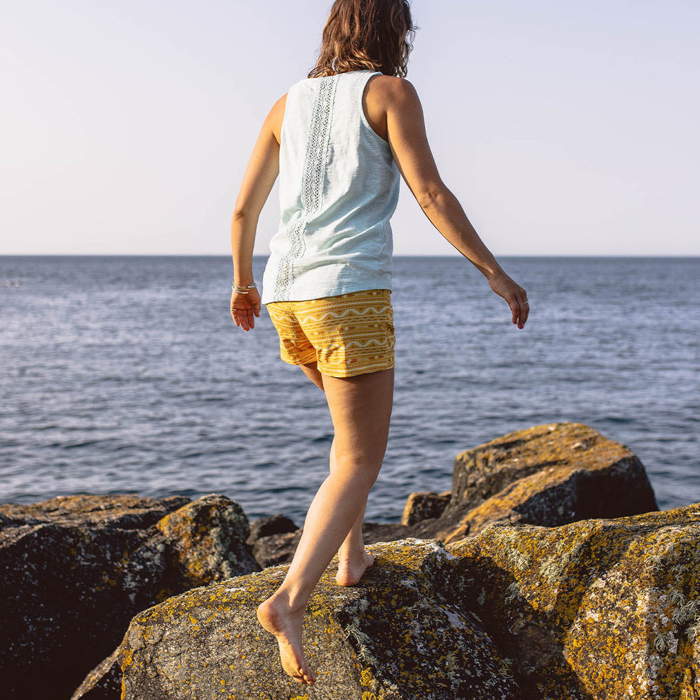 Passenger Santosa Organic Cotton Shorts Ochre Yellow Sol