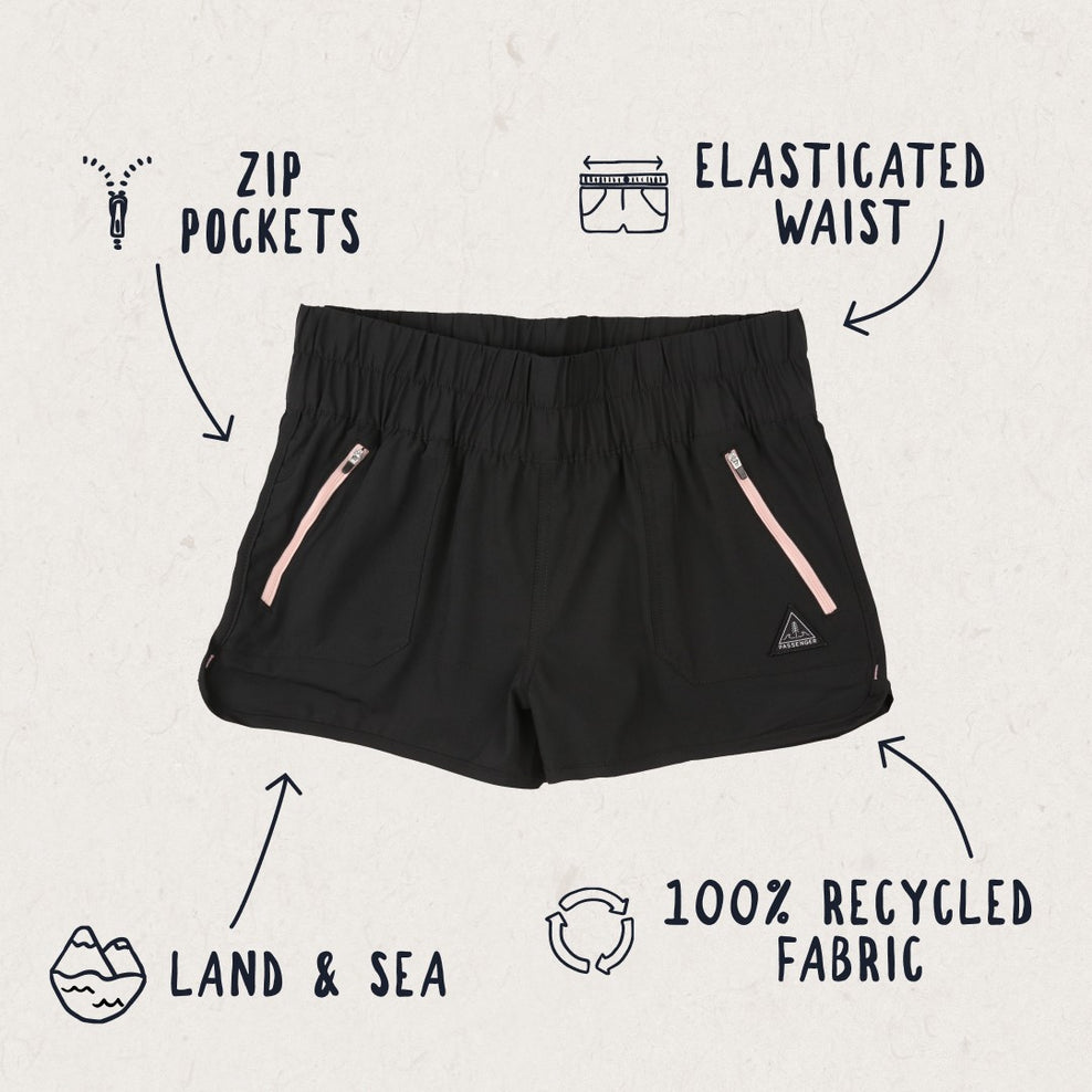 Passenger Out There Organic All Purpose Swim Short Black