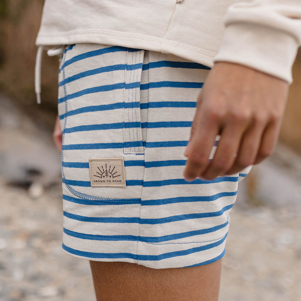 Passenger Tigard Hemp Jog Short Soft Cobalt Stripe