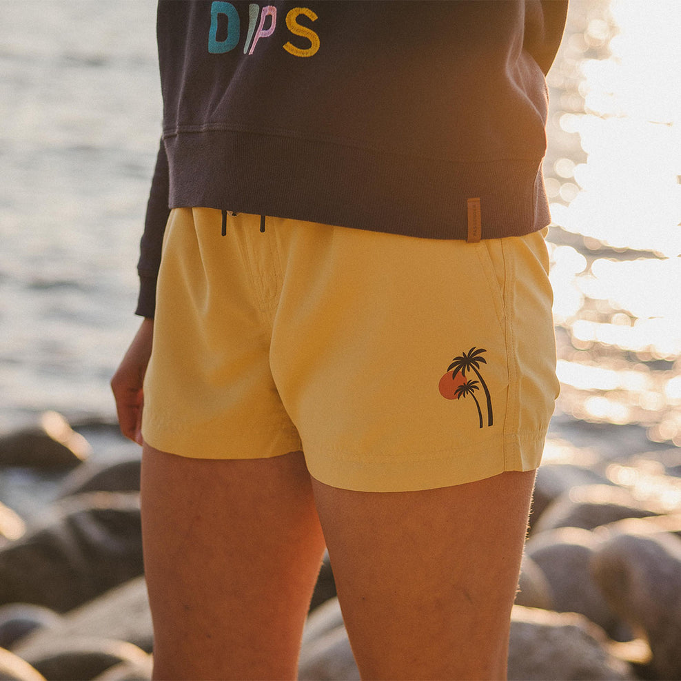 Passenger Wake Recycled Swim Shorts Ochre Yellow